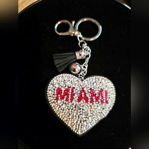 Miami Rhinestone Heart – Sparkly Bling Bag Charm And Keychain